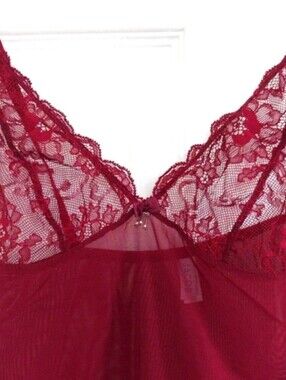 Jacob Burgundy Lace & Mesh Chemise